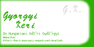 gyorgyi keri business card